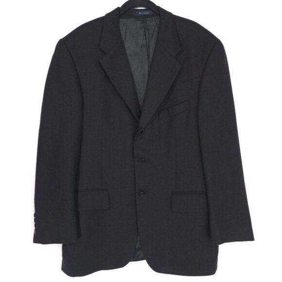 RALPH LAUREN Men's Blazer 42R SILK WOOL Black Suit Jacket Sport Coat CANADA MADE